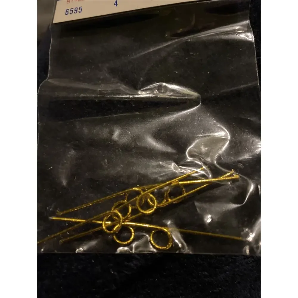 Doll Glasses (4) VTG 7/8” Westrim Crafts Gold Tone Wire‎ Rimmed Style 6595
